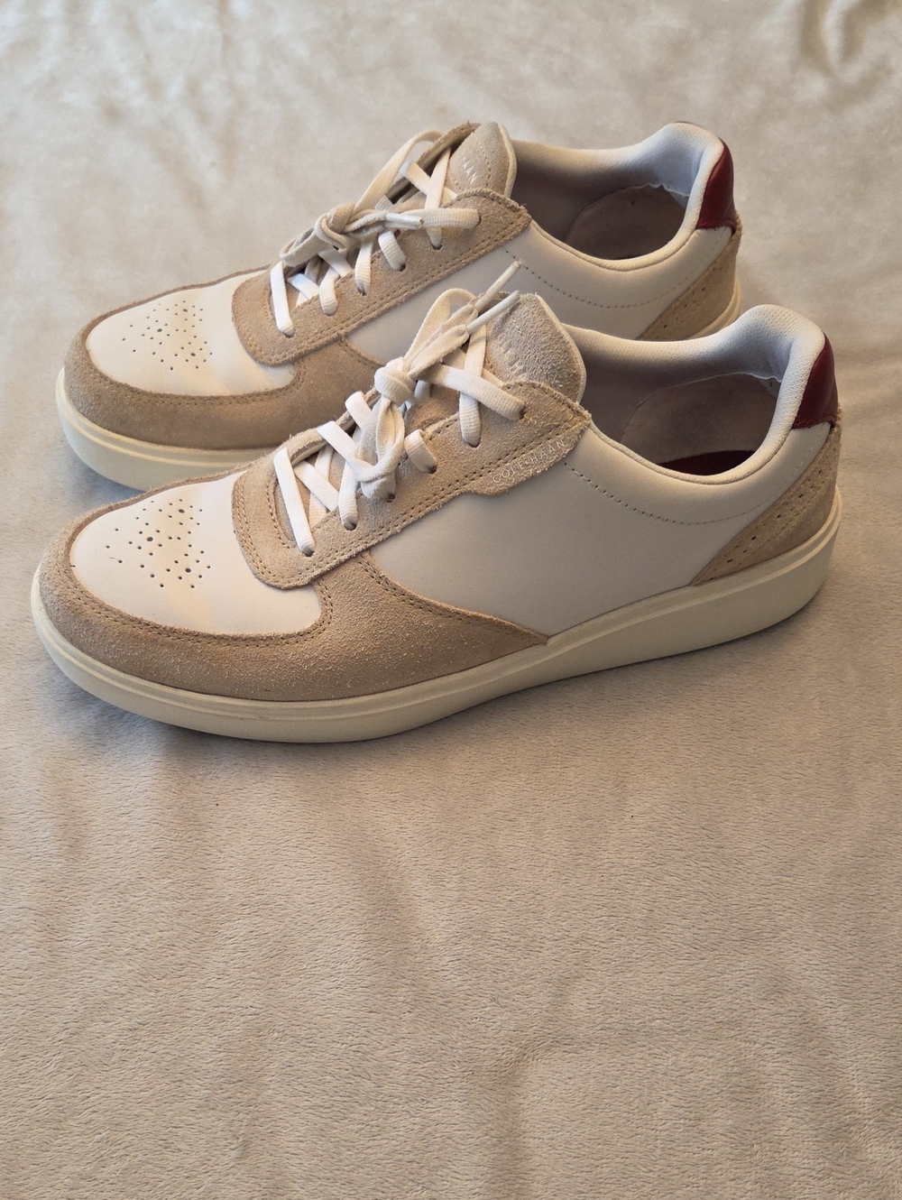 Cole Haan White & Tan Sneakers, Size 10